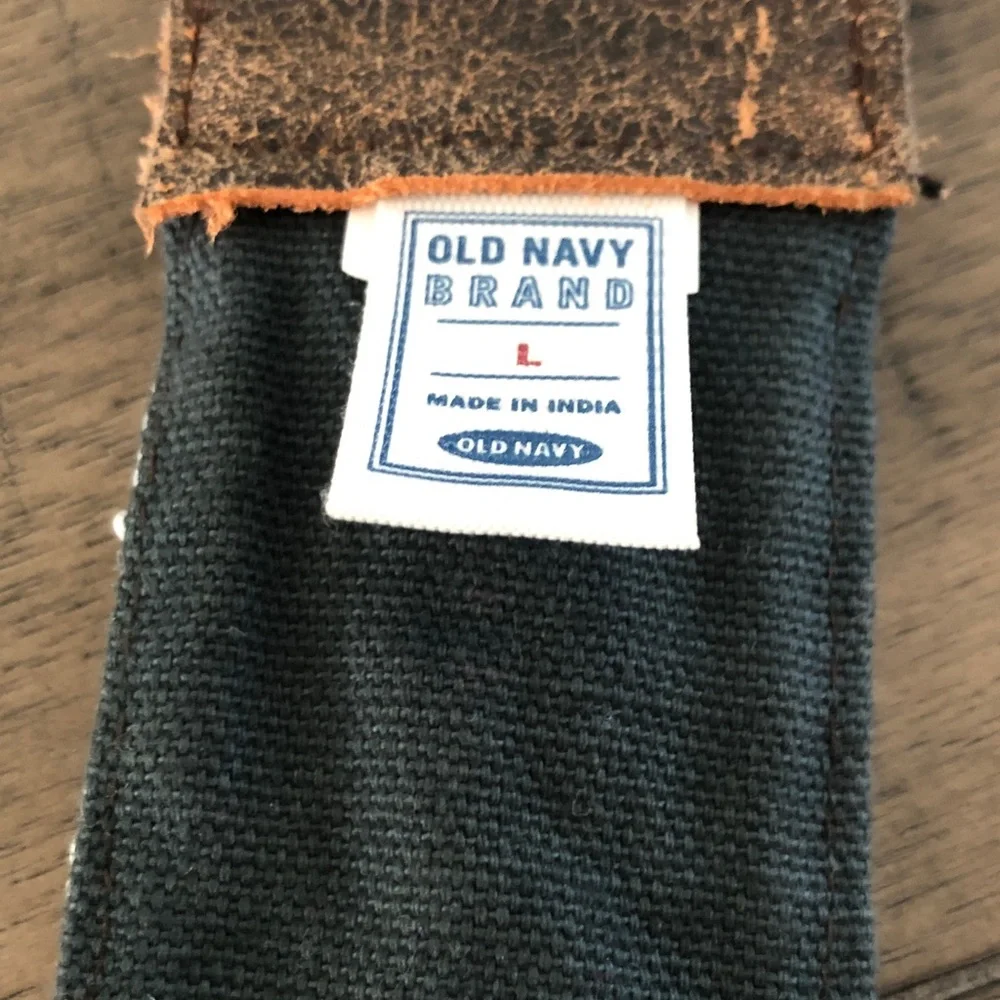 Old Navy beaded western boho Brown Leather Trim belt Festival Hippie